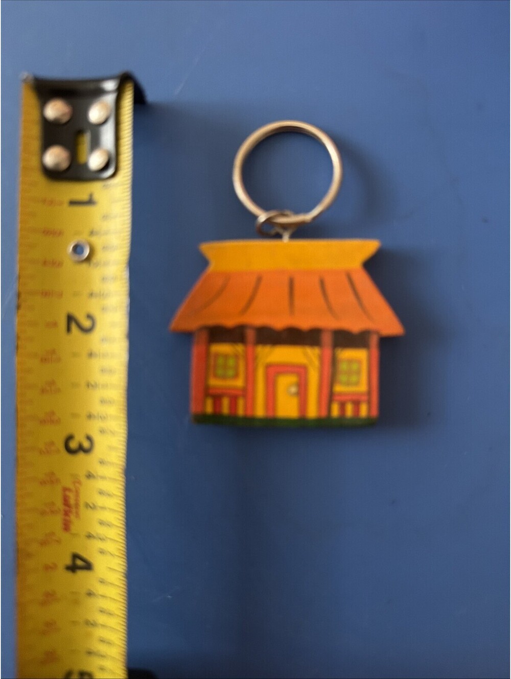Vintage Hand Painted House Keychain
